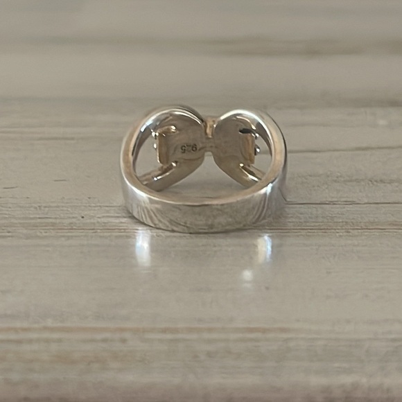 Michael Dawkins Sterling Silver Caviar Buckle Sculptural Ring - Picture 3 of 5